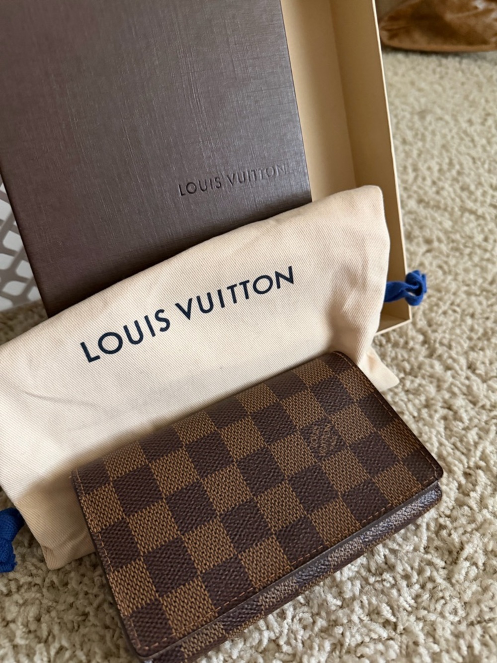 Louis Vuitton Brown Damier Canvas Fold Wallet